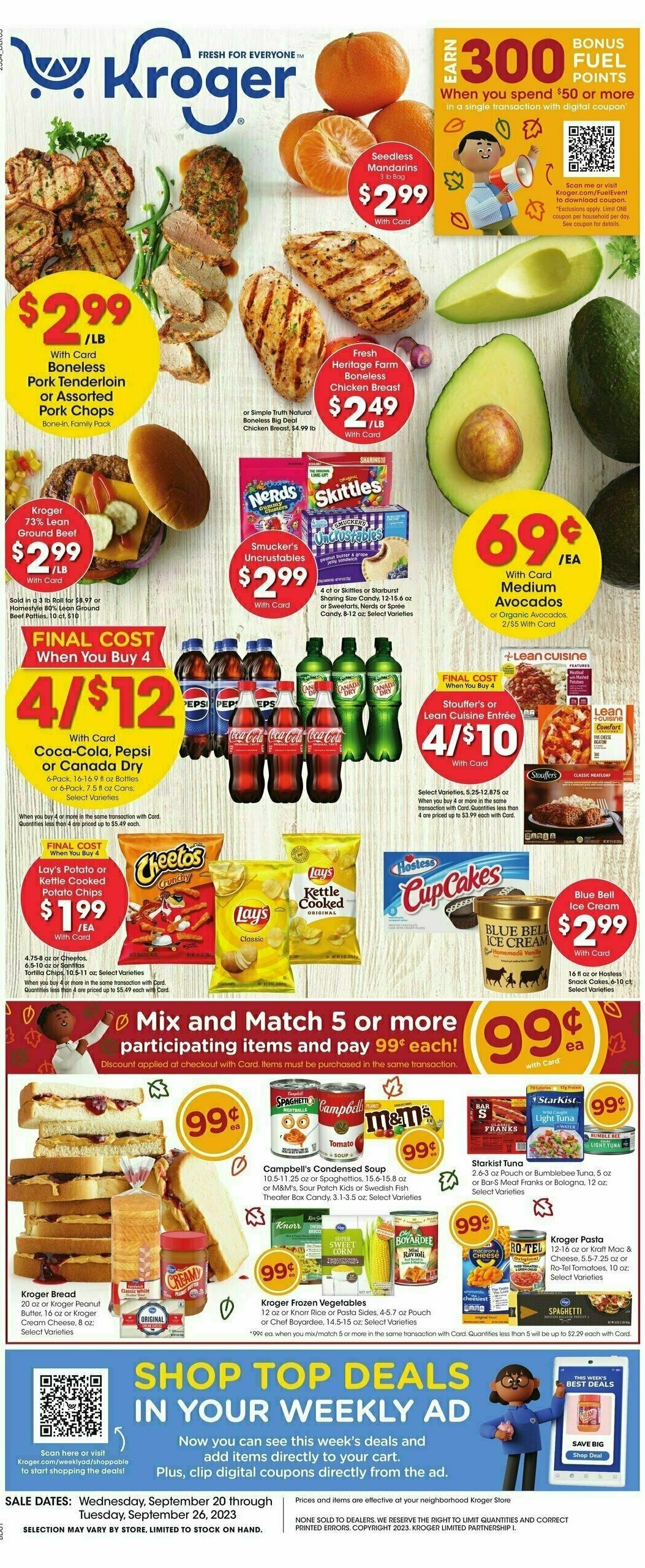 Kroger Weekly Ad from September 20
