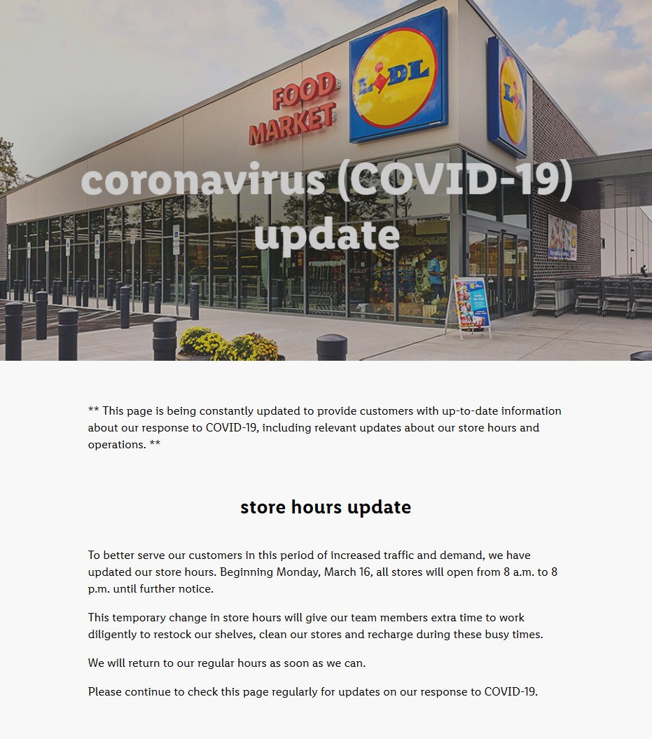 LIDL Store hours update Weekly Ad from March 16