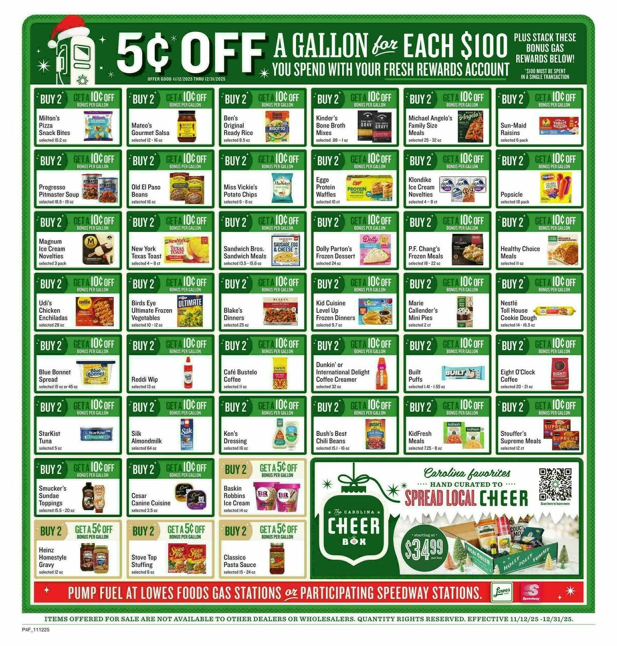 Lowes Foods Holiday Fuel Weekly Ad from November 12