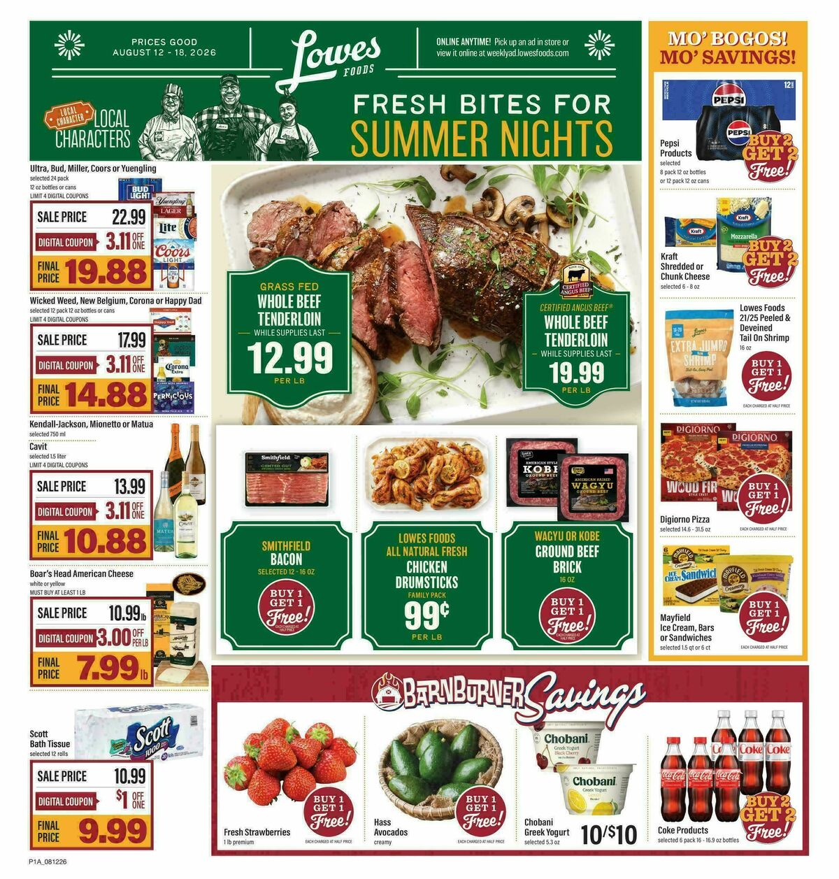 Lowes Foods Weekly Ad from August 12