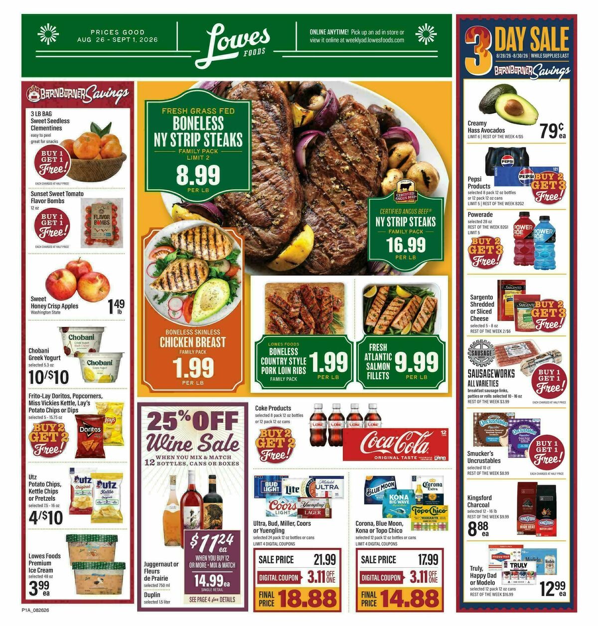 Lowes Foods Weekly Ad from August 26