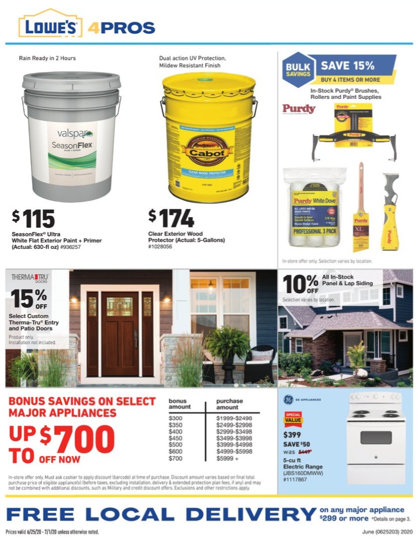 Lowe's Pro Ad Weekly Ad from June 25