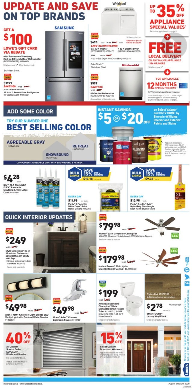 Lowe's Weekly Ad from August 27