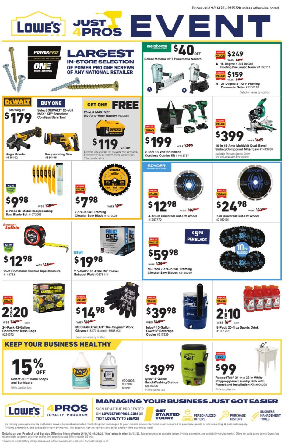 Lowe's Pro Ad Weekly Ad from September 14