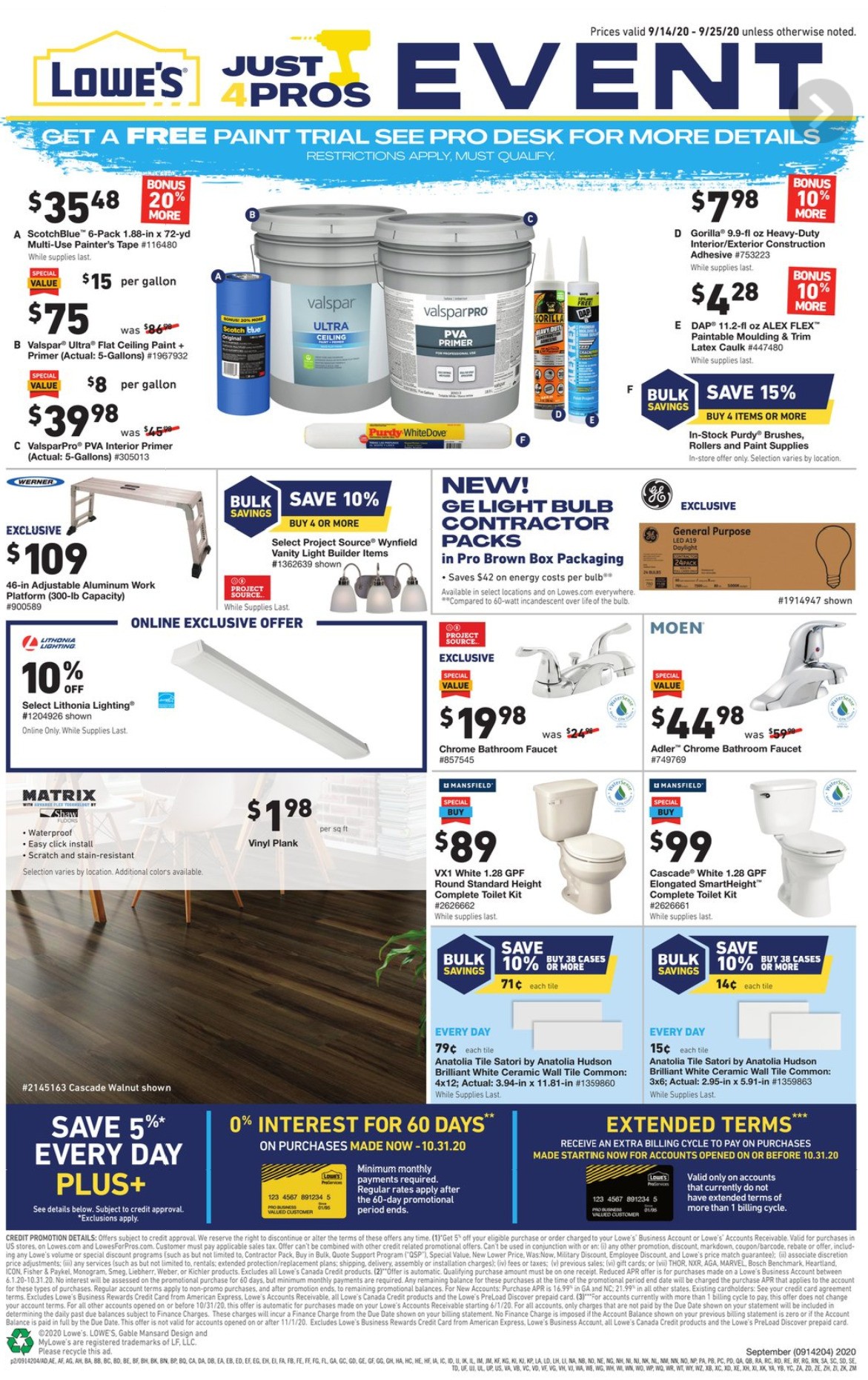 Lowe's Pro Ad Weekly Ad from September 14