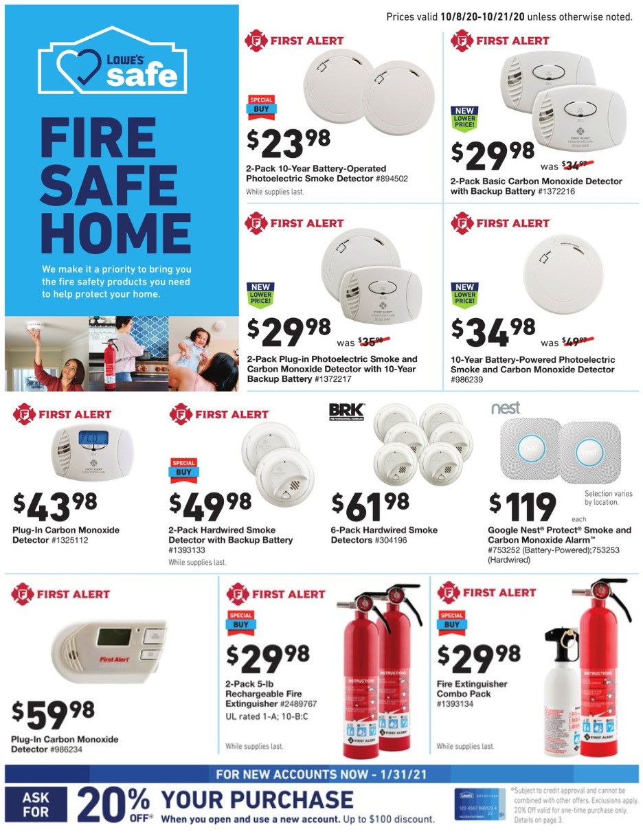 Lowe's Fire Safety Ad Weekly Ad from October 8