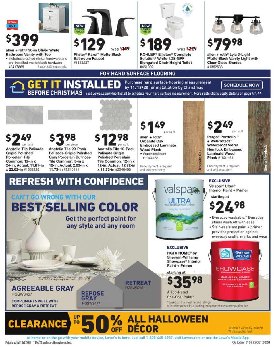 Lowe's Weekly Ad from October 22