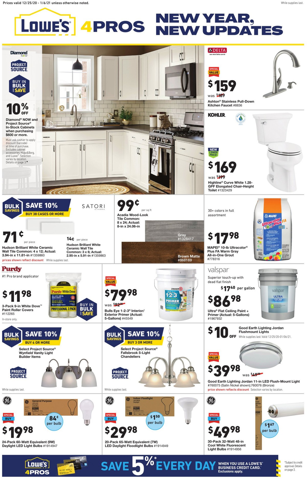 Lowe's Pro Ad Weekly Ad from December 25