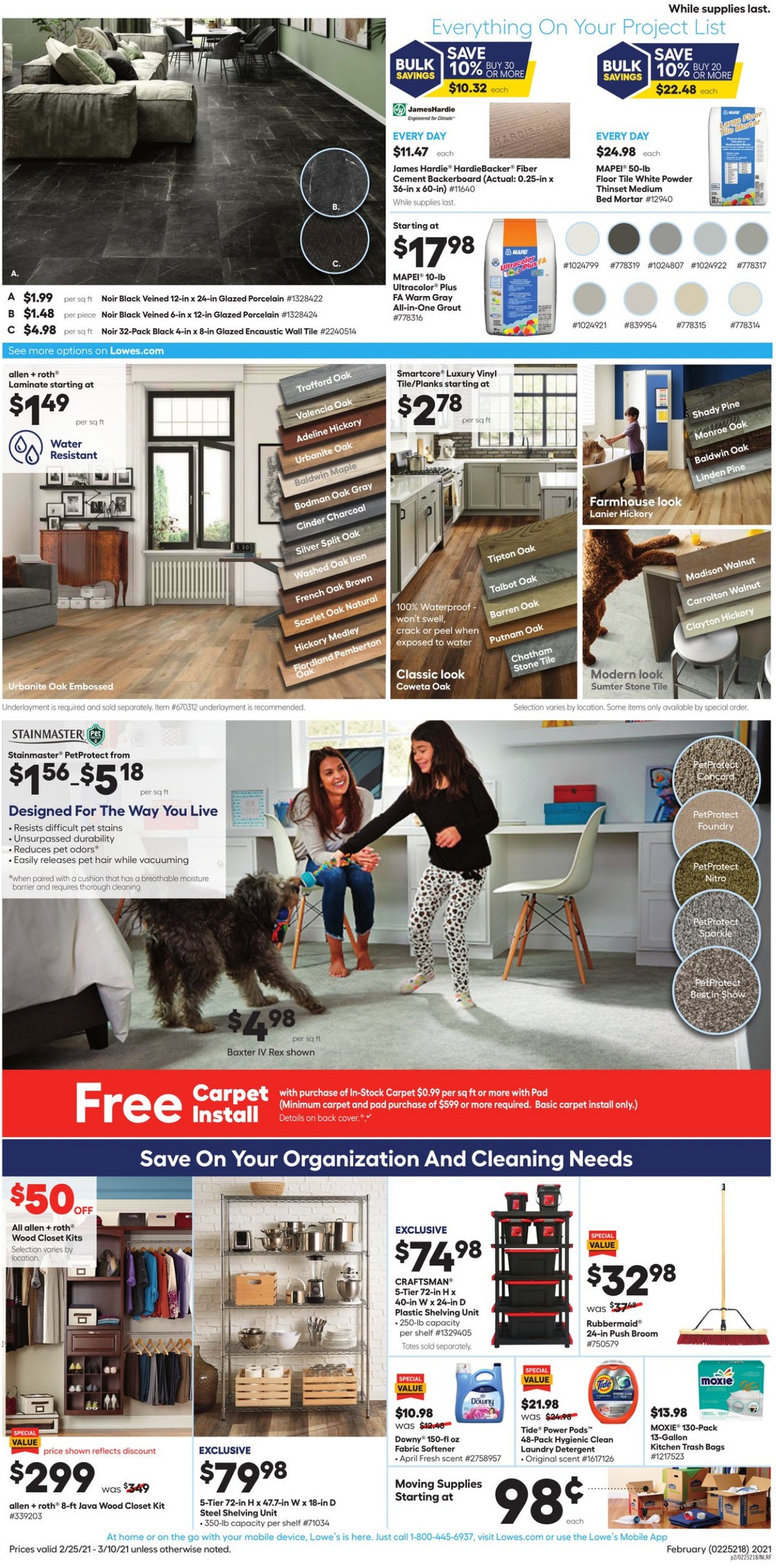 Lowe's Weekly Ad from February 25