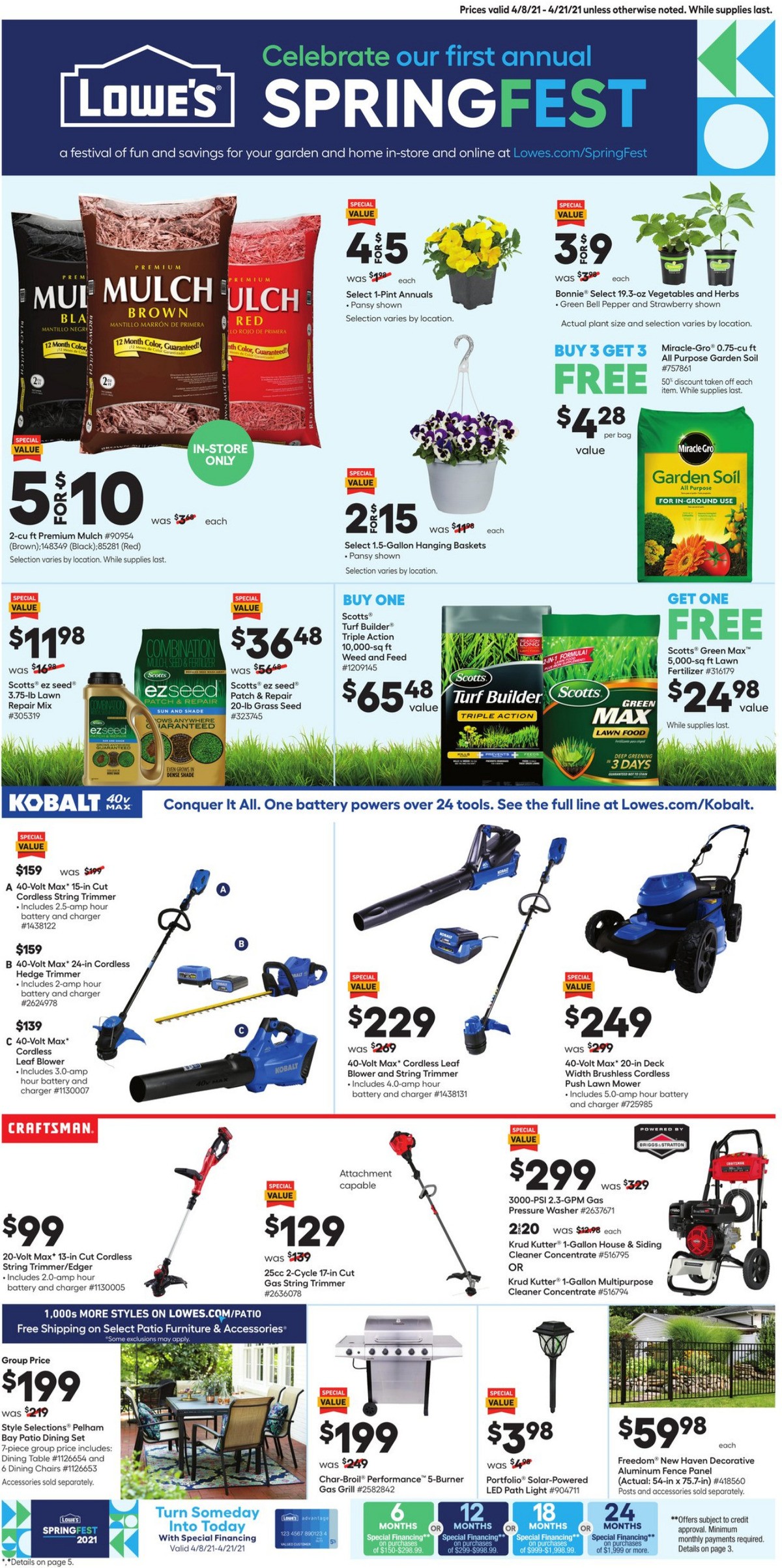 Lowe's Weekly Ad from April 8