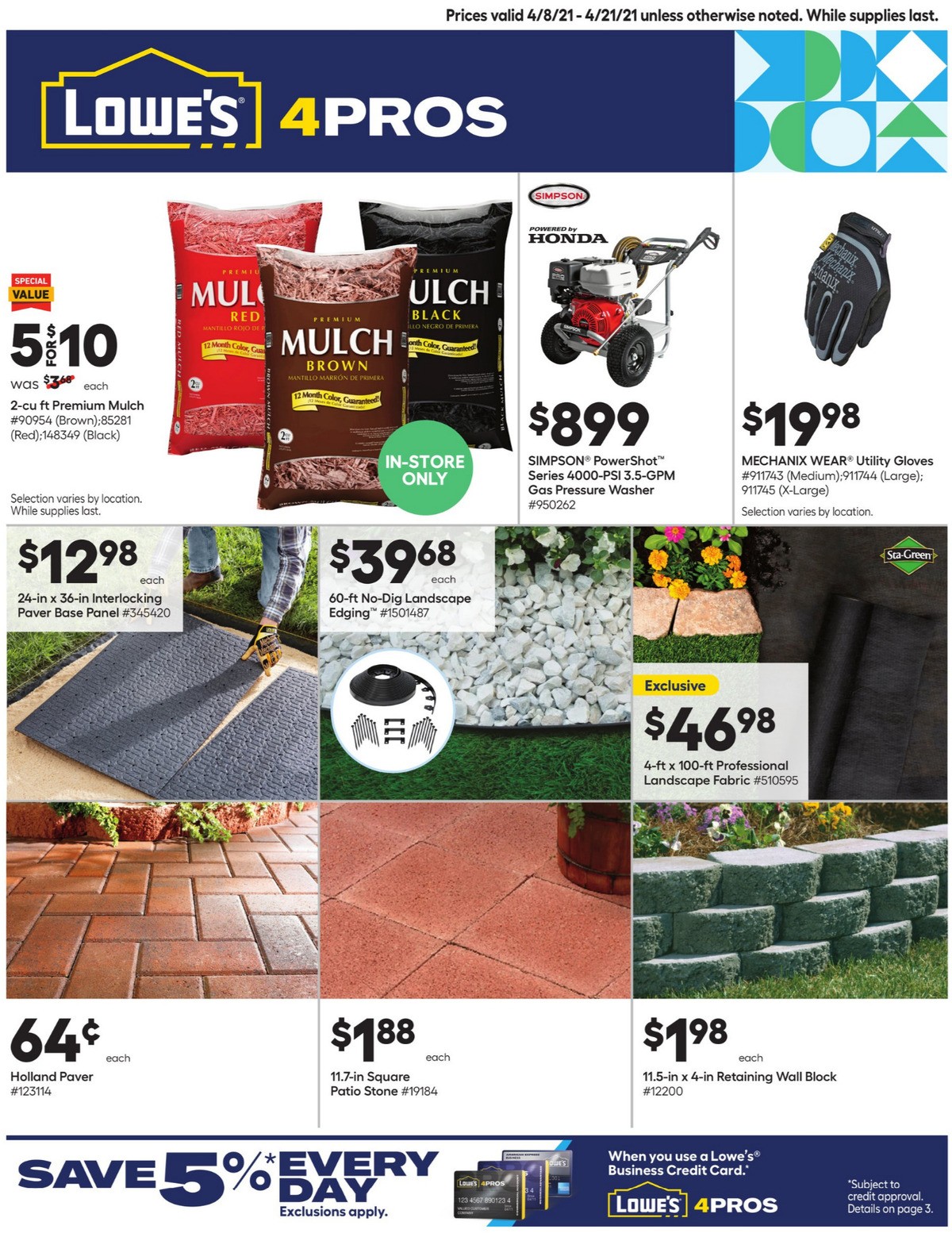 Lowe's Pro Ad Weekly Ad from April 8