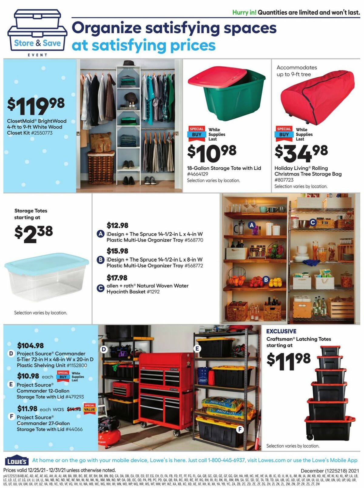 Lowe's Weekly Ad from December 25