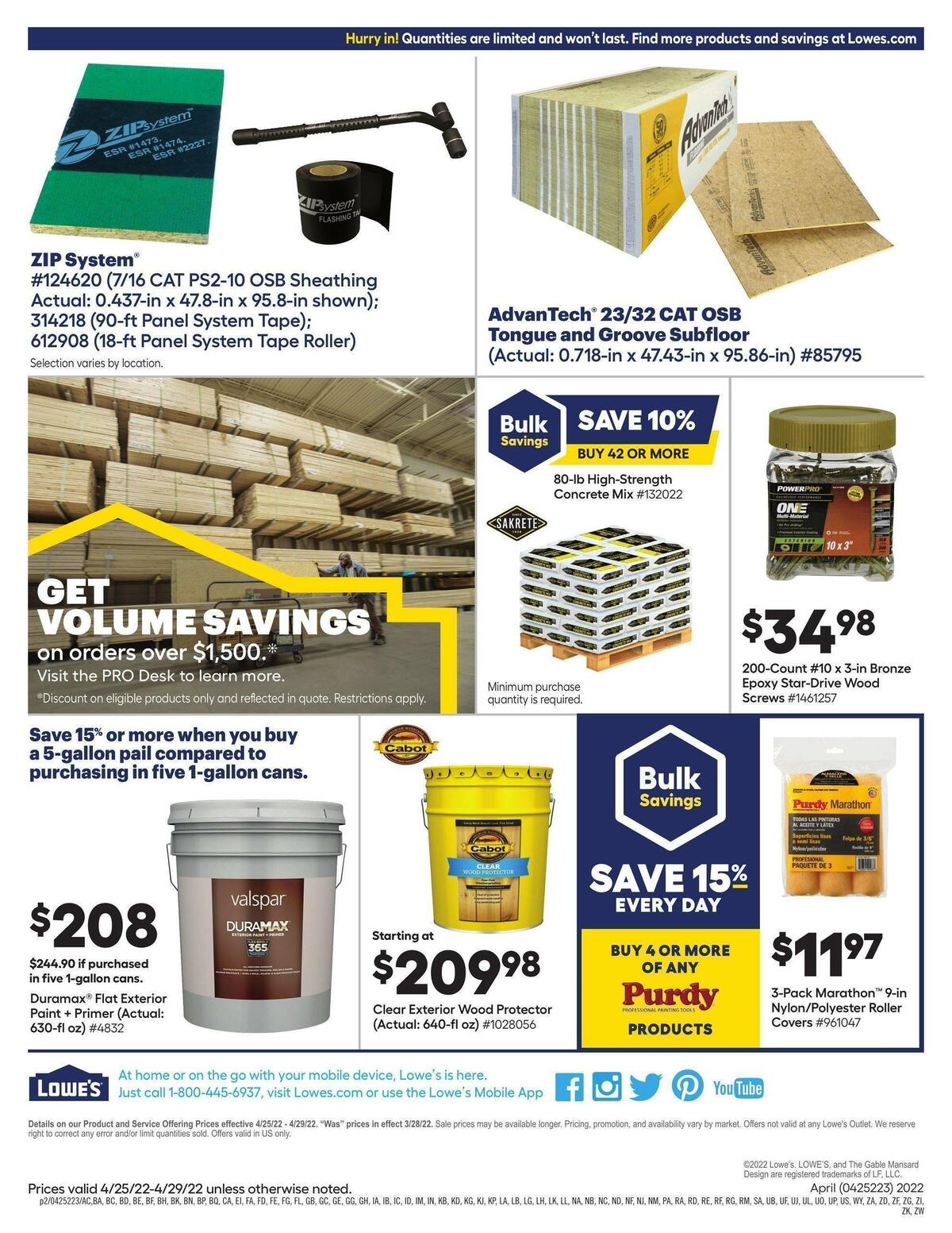 Lowe's Pro Ad Weekly Ad from April 25