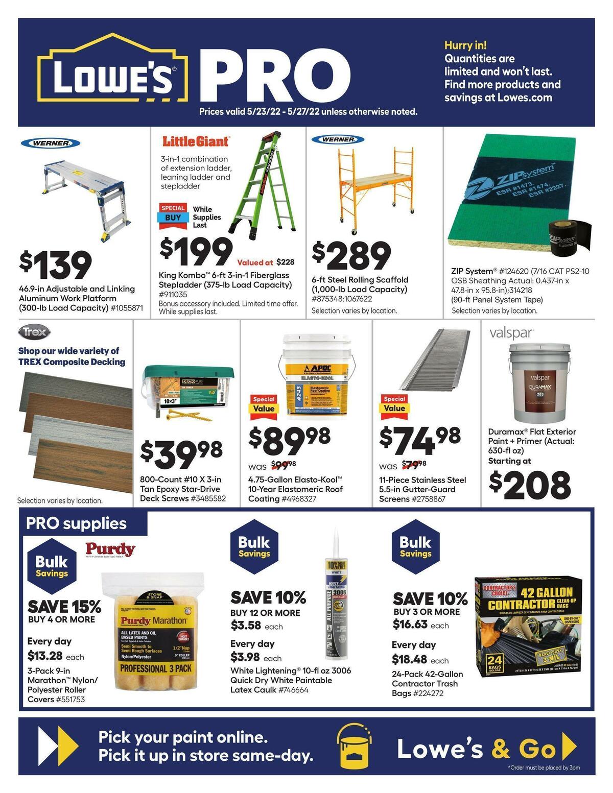 Lowe's Pro Ad Weekly Ad from May 23