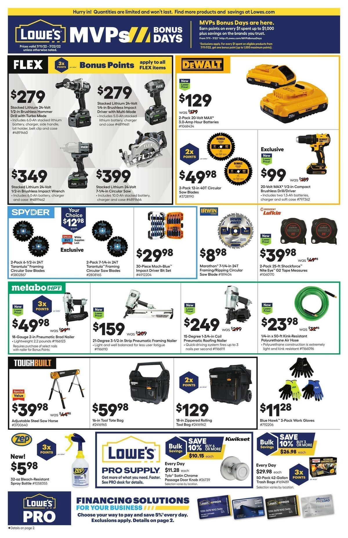 Lowe's Pro Ad Weekly Ad from July 11