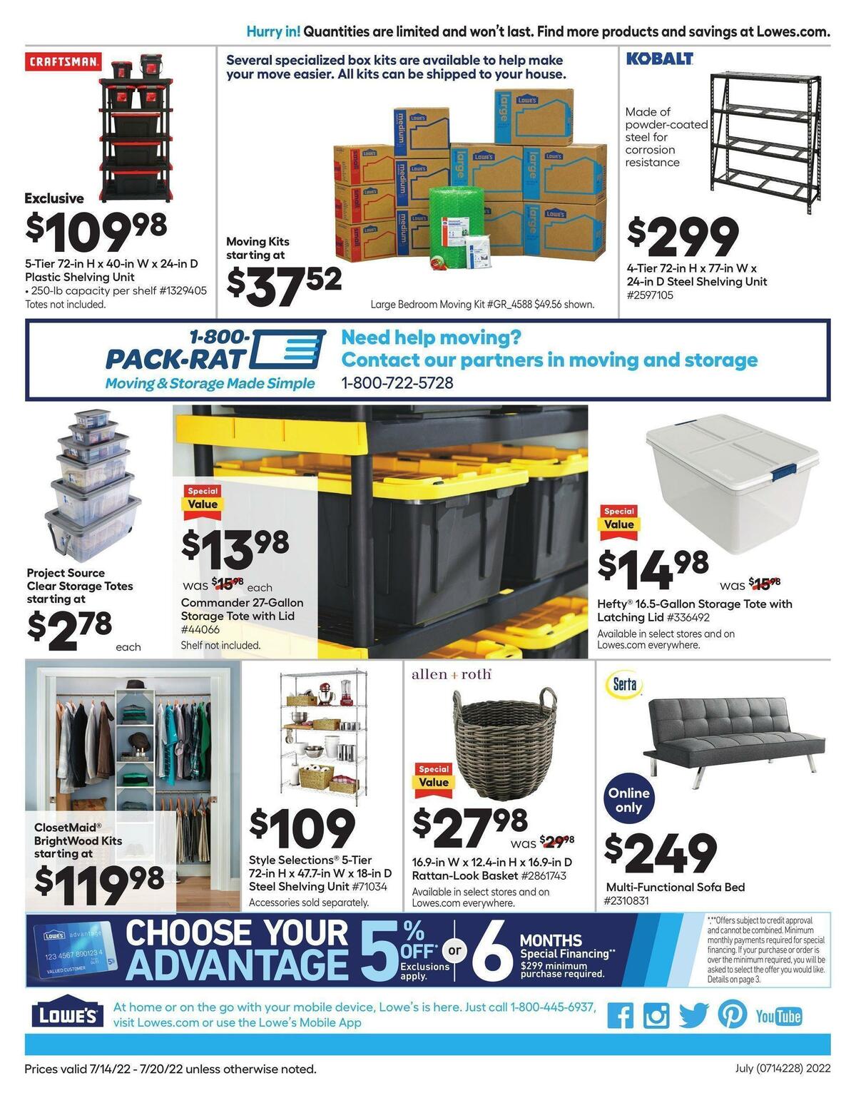 Lowe's Weekly Ad from July 14