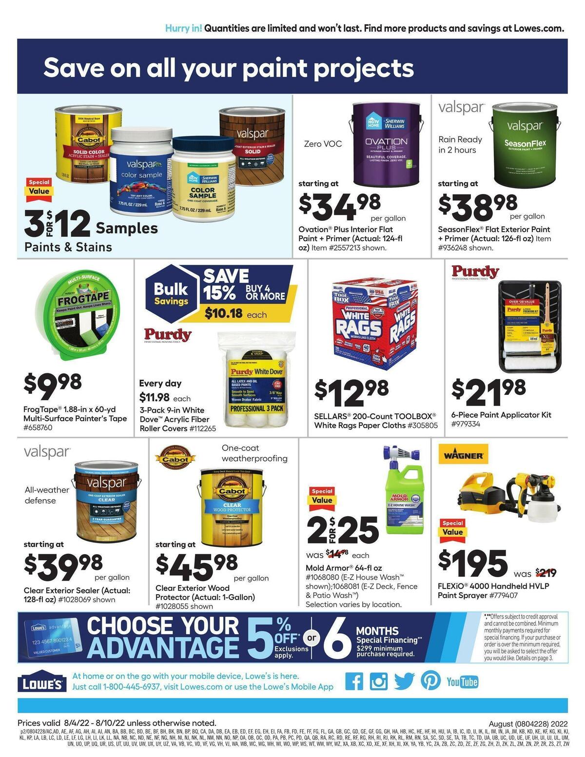 Lowe's Weekly Ad from August 4