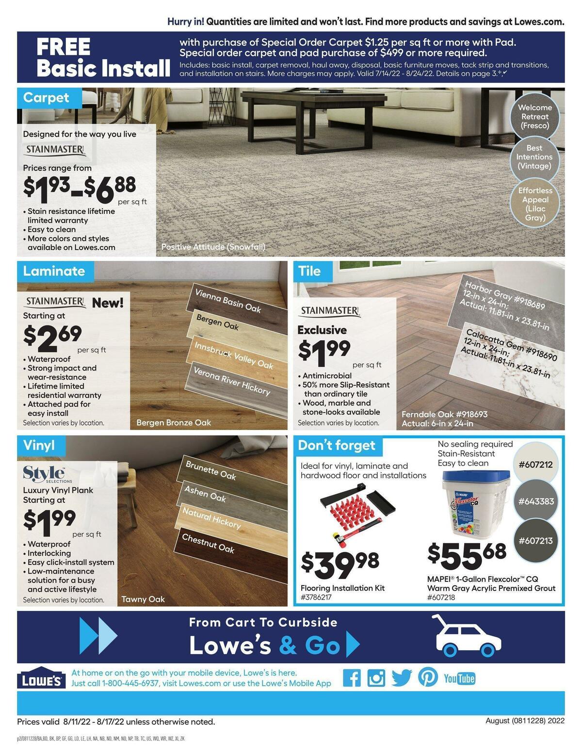 Lowe's Weekly Ad from August 11