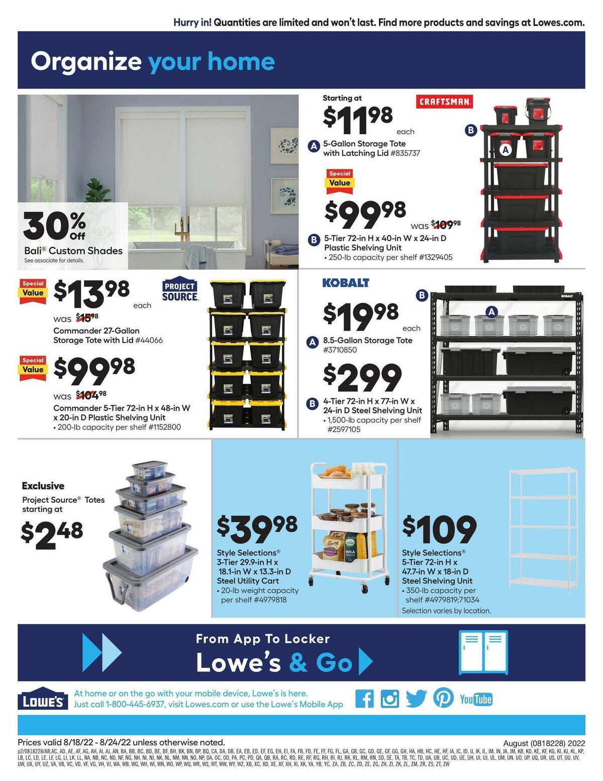 Lowe's Weekly Ad from August 18