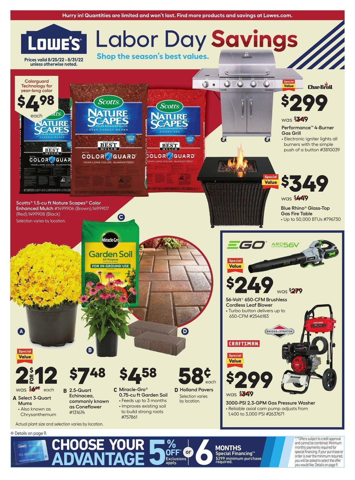 Lowe's Weekly Ad from August 25