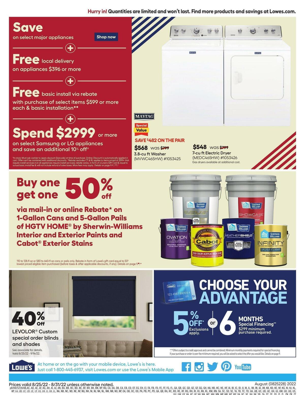 Lowe's Weekly Ad from August 25