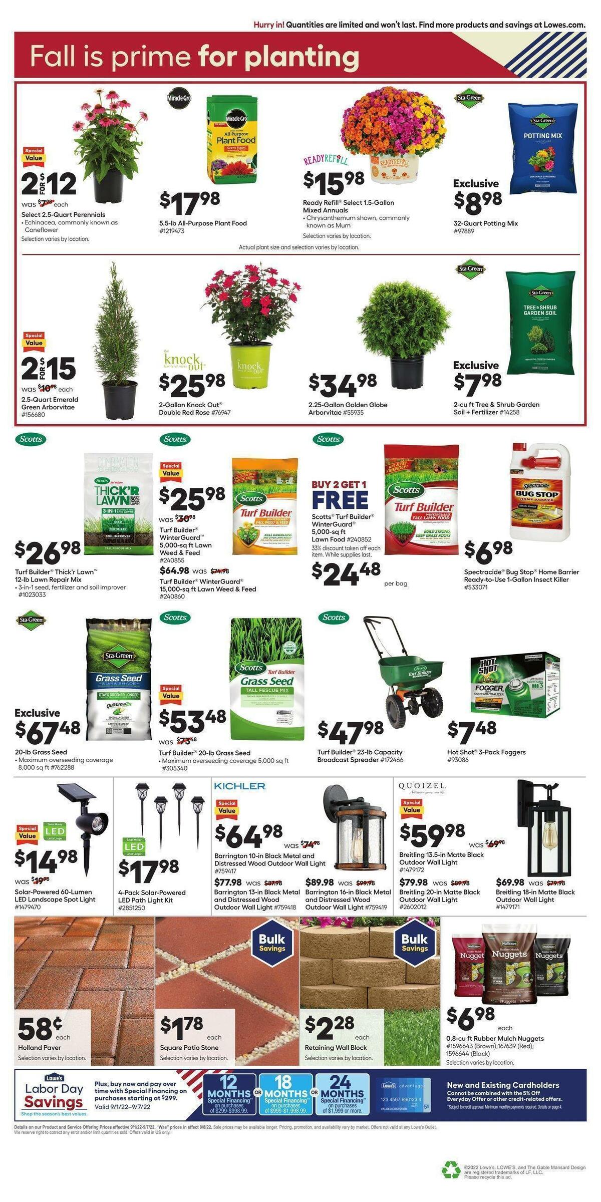 Lowe's Weekly Ad from September 1