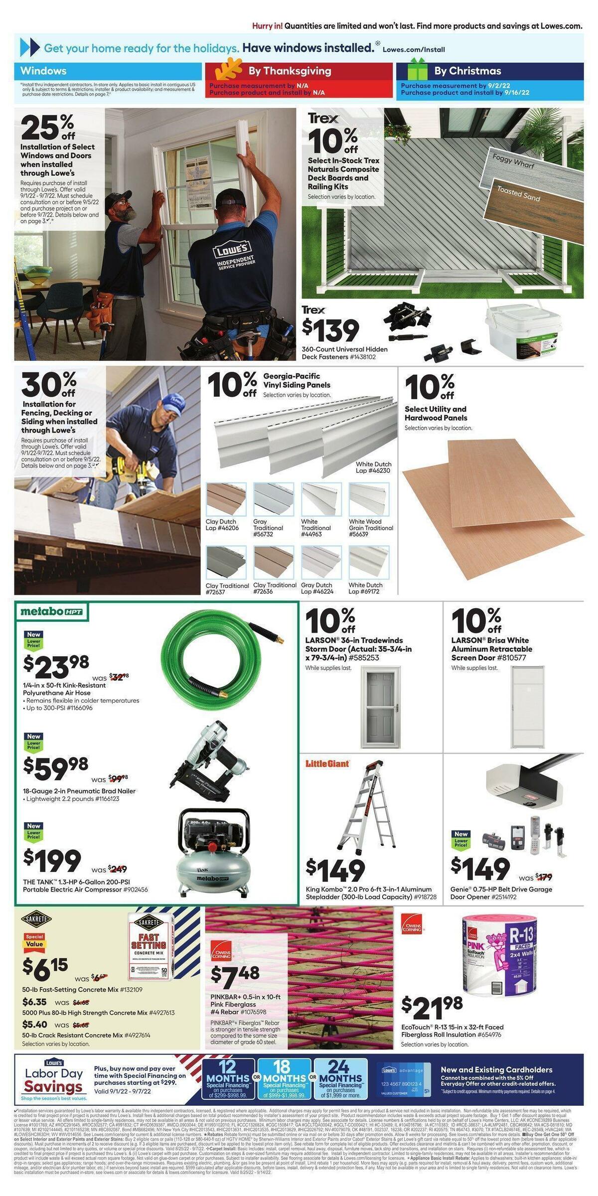 Lowe's Weekly Ad from September 1