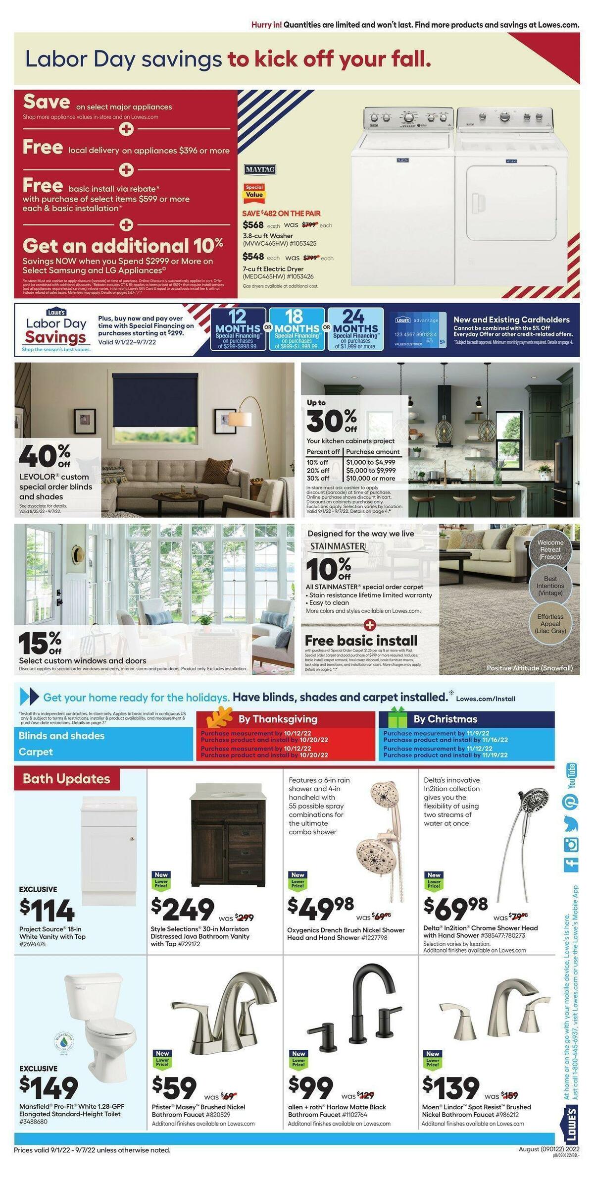 Lowe's Weekly Ad from September 1