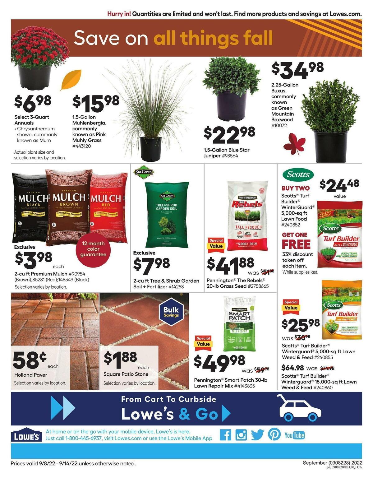 Lowe's Weekly Ad from September 8