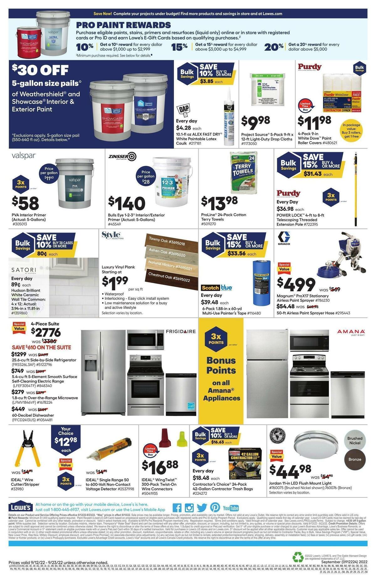 Lowe's Pro Ad Weekly Ad from September 12
