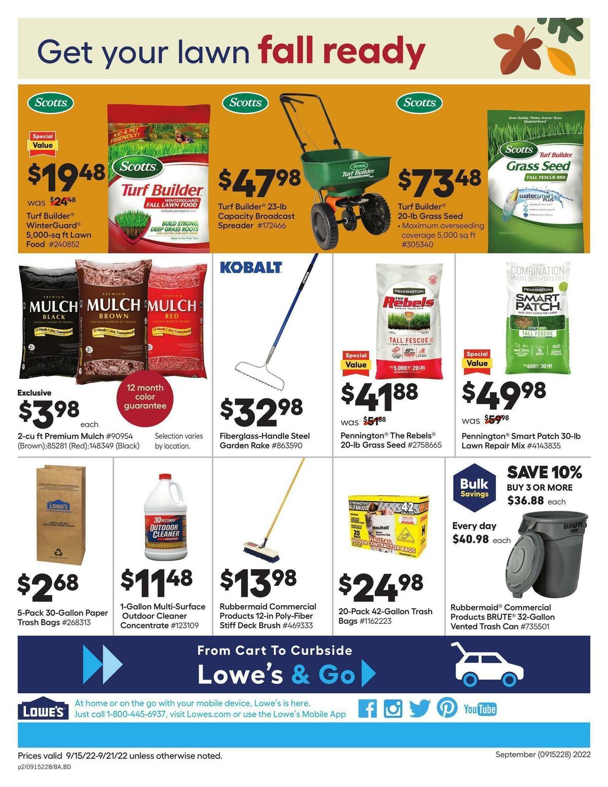 Lowe's Weekly Ad from September 15
