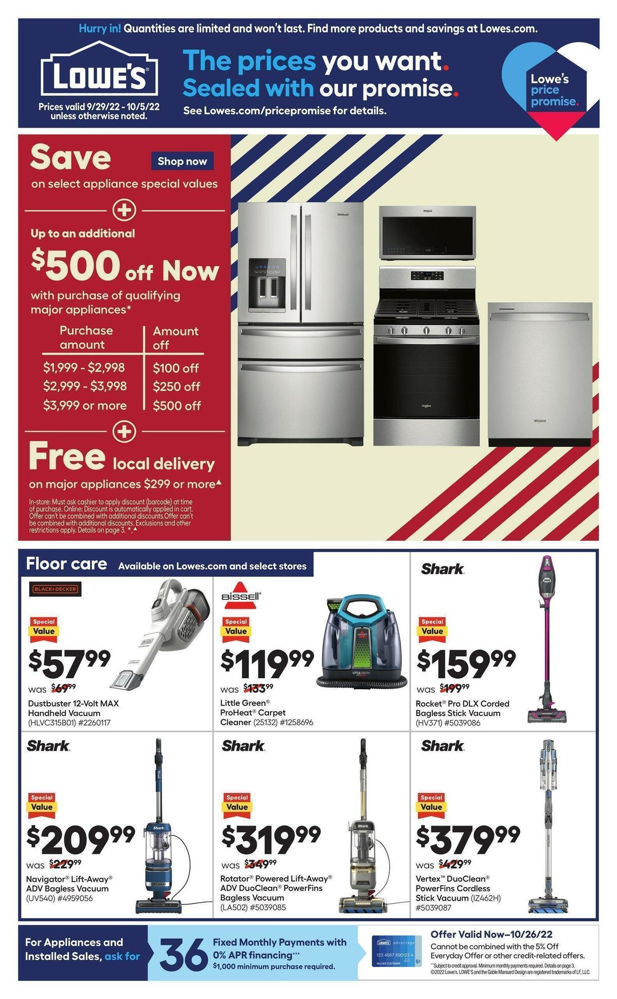 Lowe's Weekly Ad from September 29