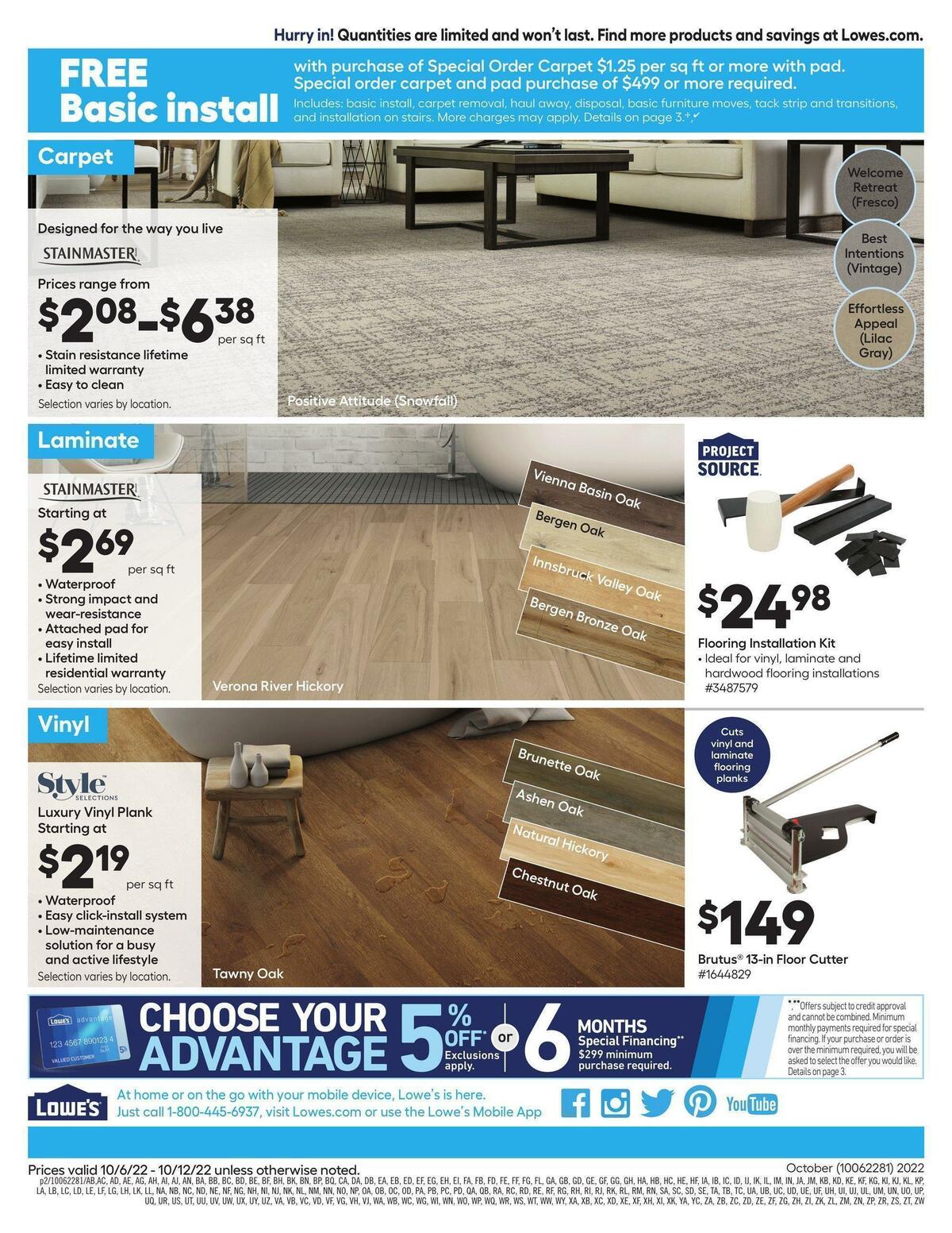 Lowe's Weekly Ad from October 6
