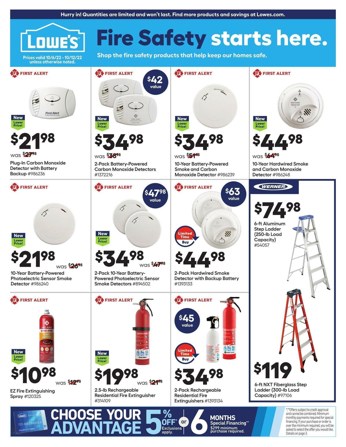 Lowe's Fire Safety Weekly Ad from October 6