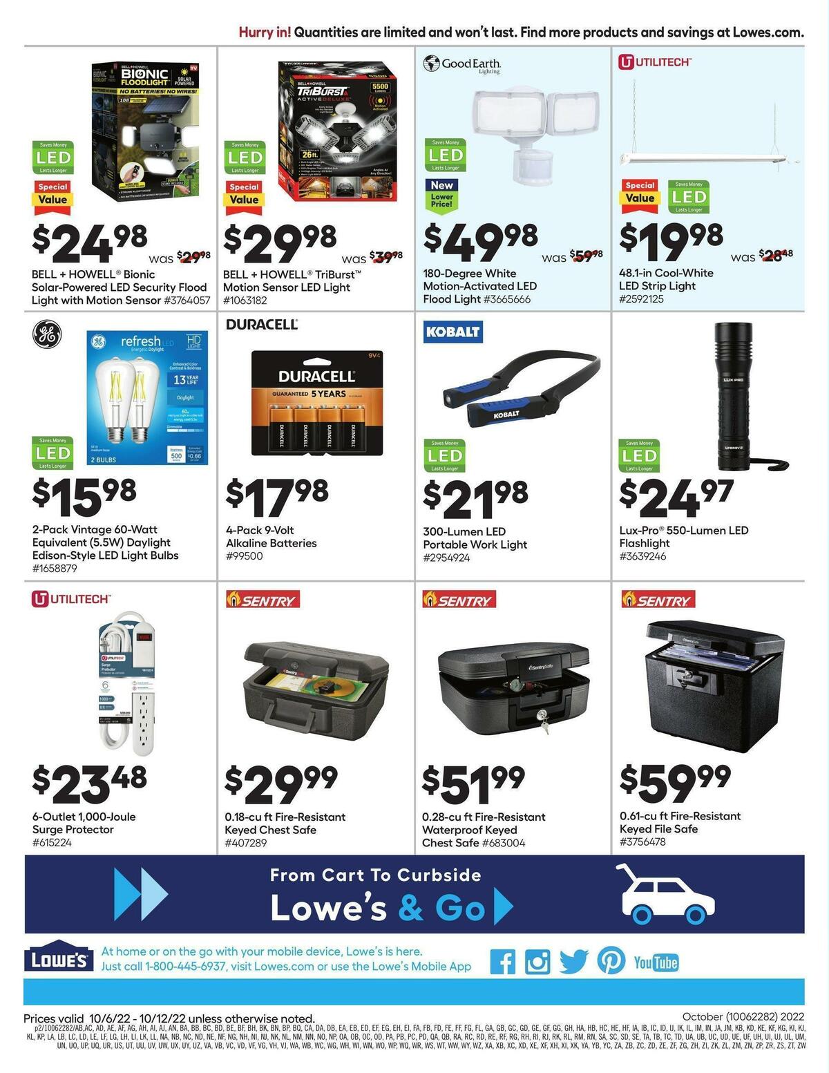Lowe's Fire Safety Weekly Ad from October 6