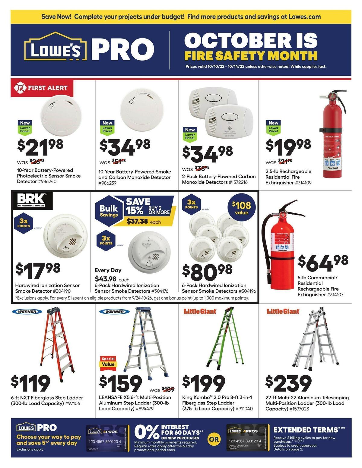 Lowe's Pro Ad - Fire Safety Weekly Ad from October 10