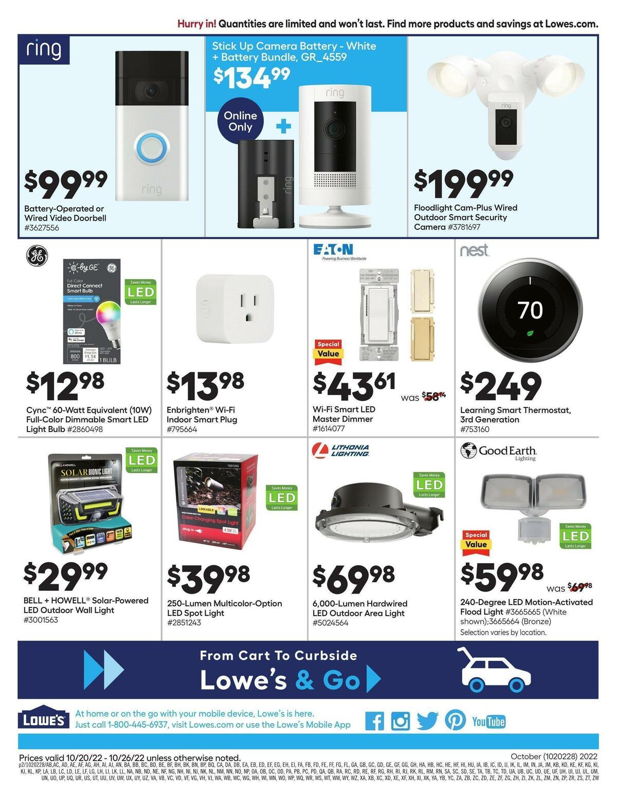 Lowe's Weekly Ad from October 20