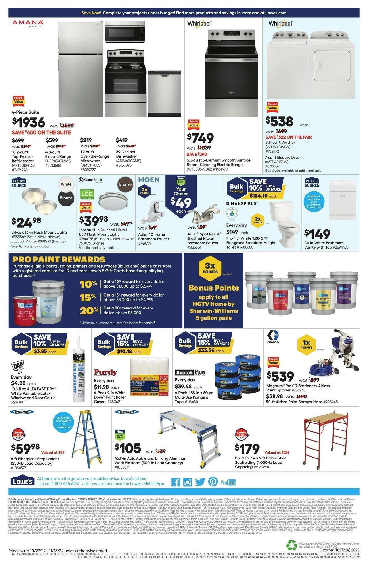 Lowe's Pro Ad Weekly Ad from October 27