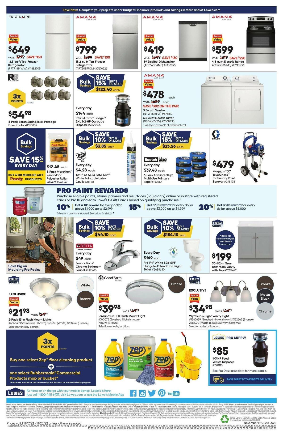 Lowe's Pro Ad Weekly Ad from November 17