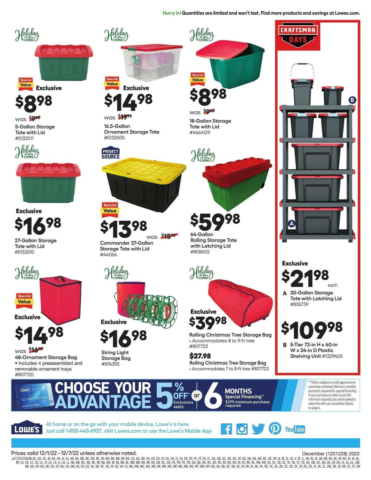 Lowe's Weekly Ad from December 1