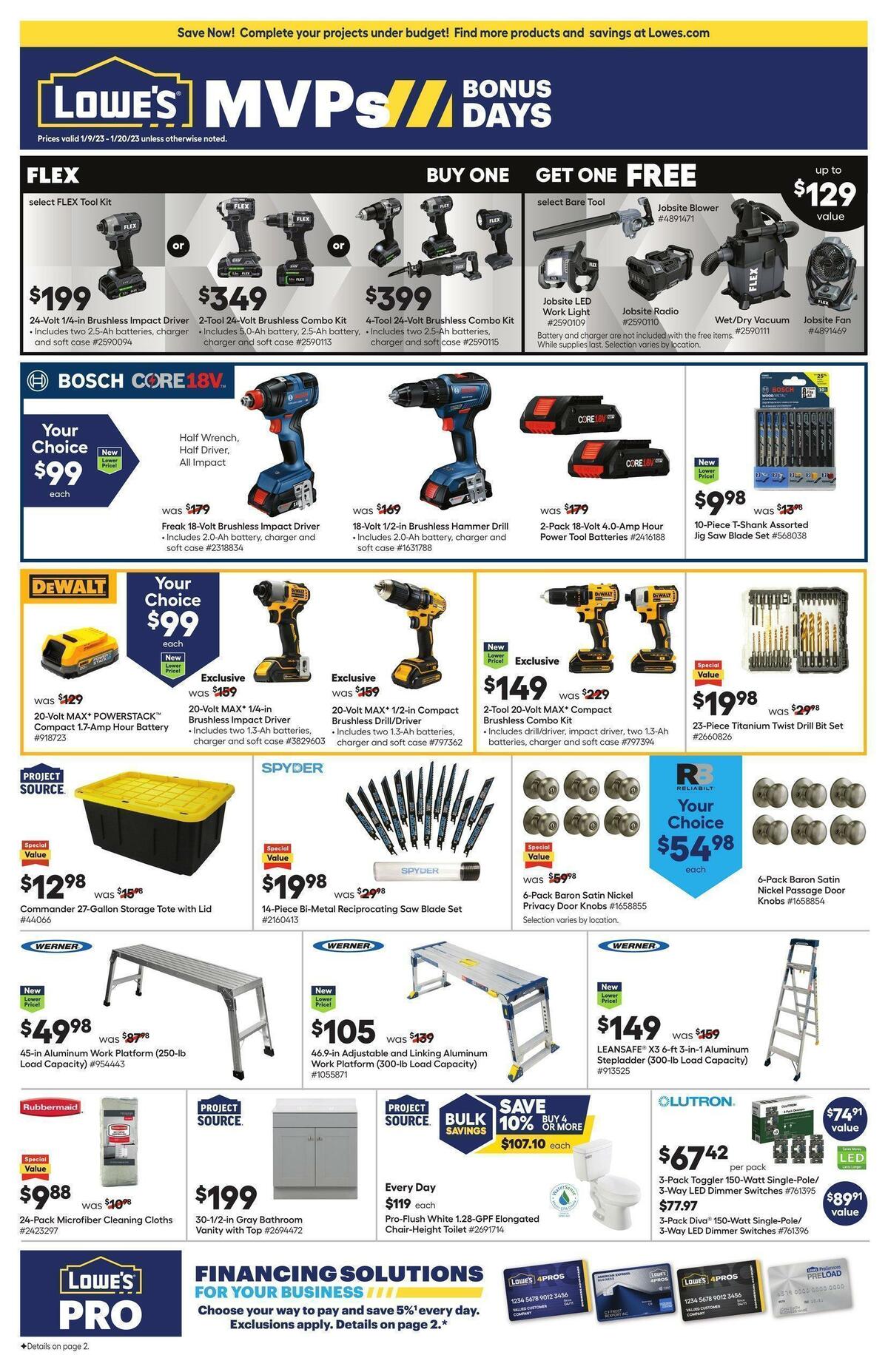 Lowe's Pro Ad Weekly Ad from January 9