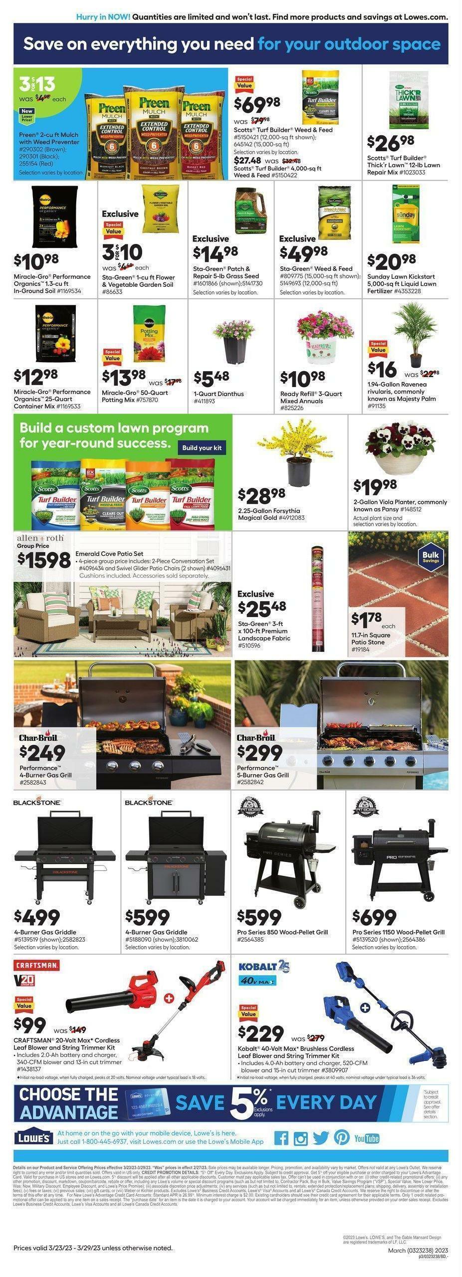 Lowe's Weekly Ad from March 23