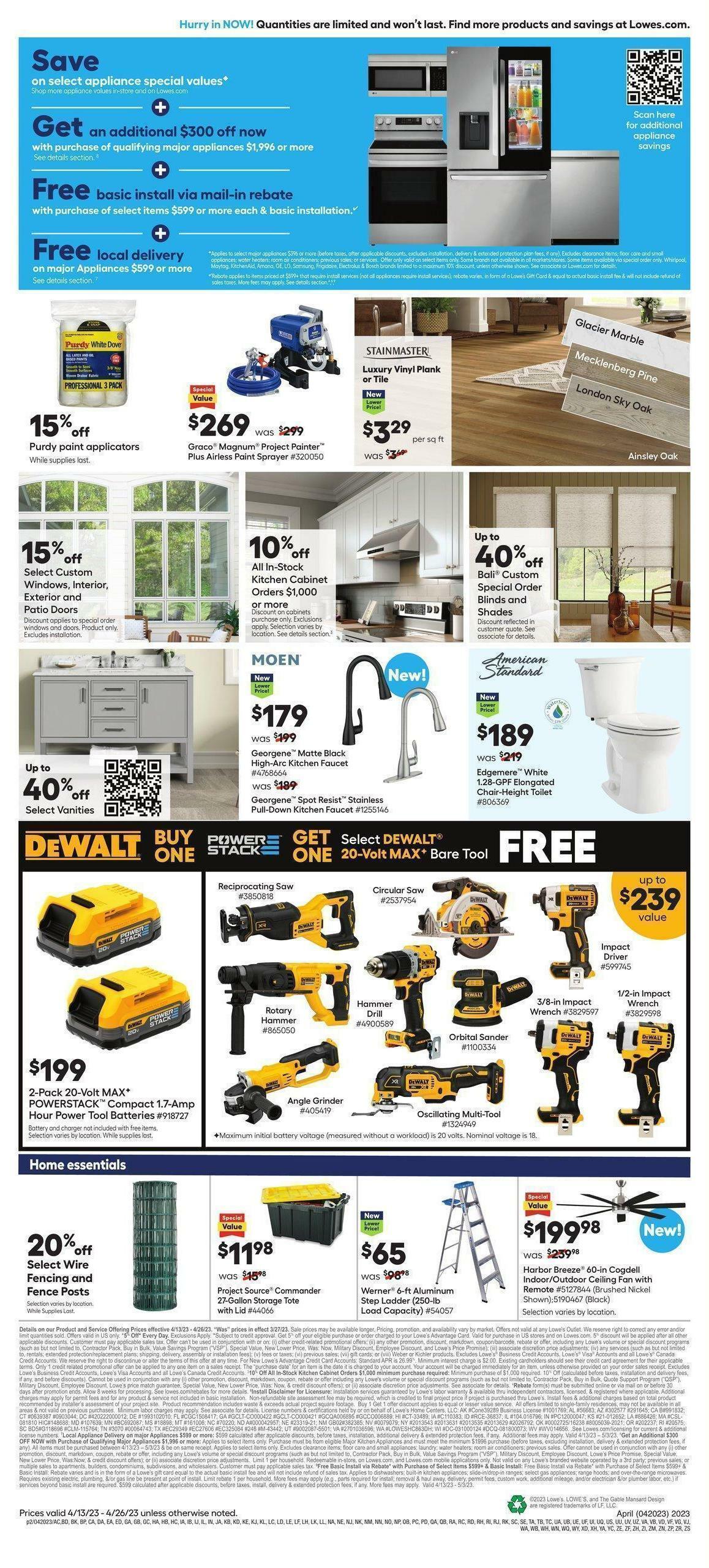 Lowe's Weekly Ad from April 13
