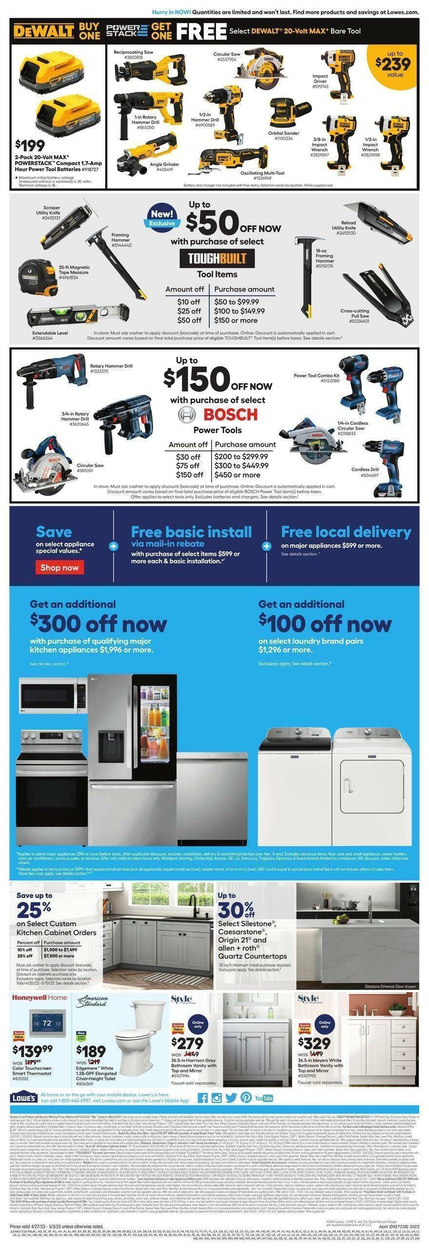 Lowe's Weekly Ad from April 27