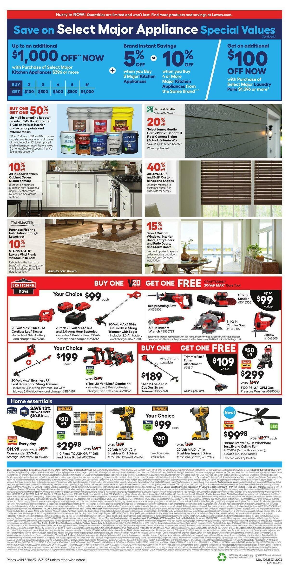 Lowe's Weekly Ad from May 18