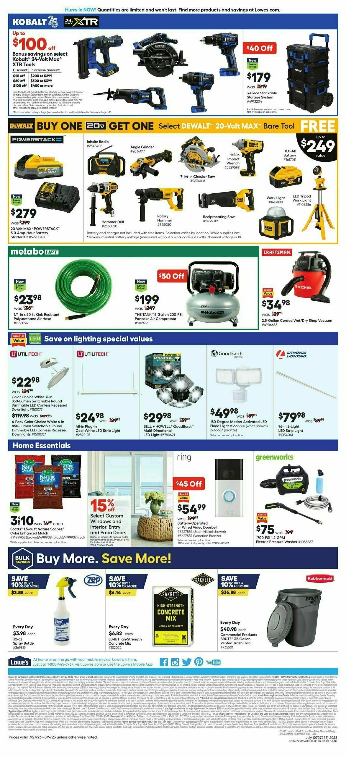 Lowe's Weekly Ad from July 27
