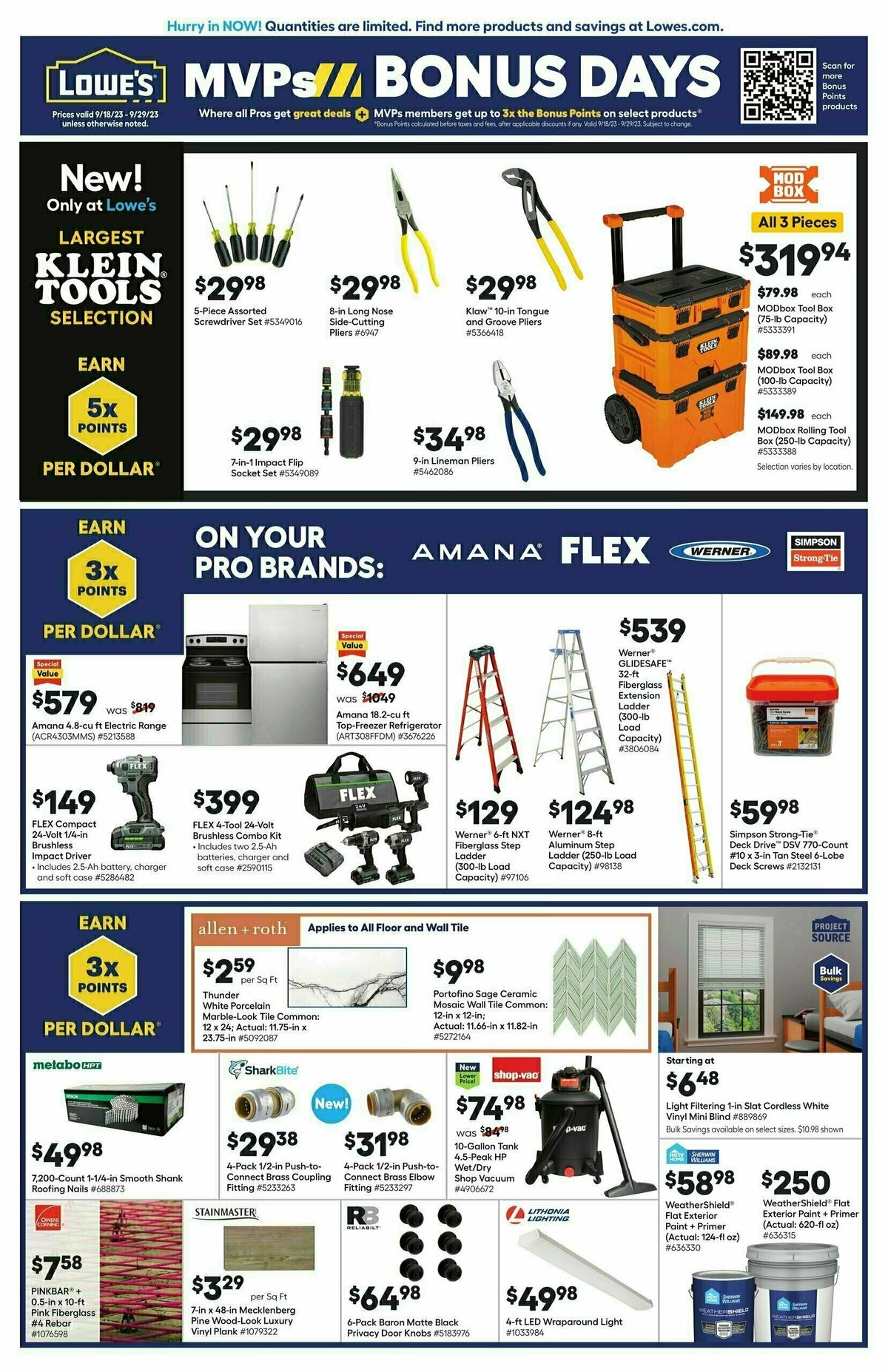 Lowe's Pro Ad Weekly Ad from September 18