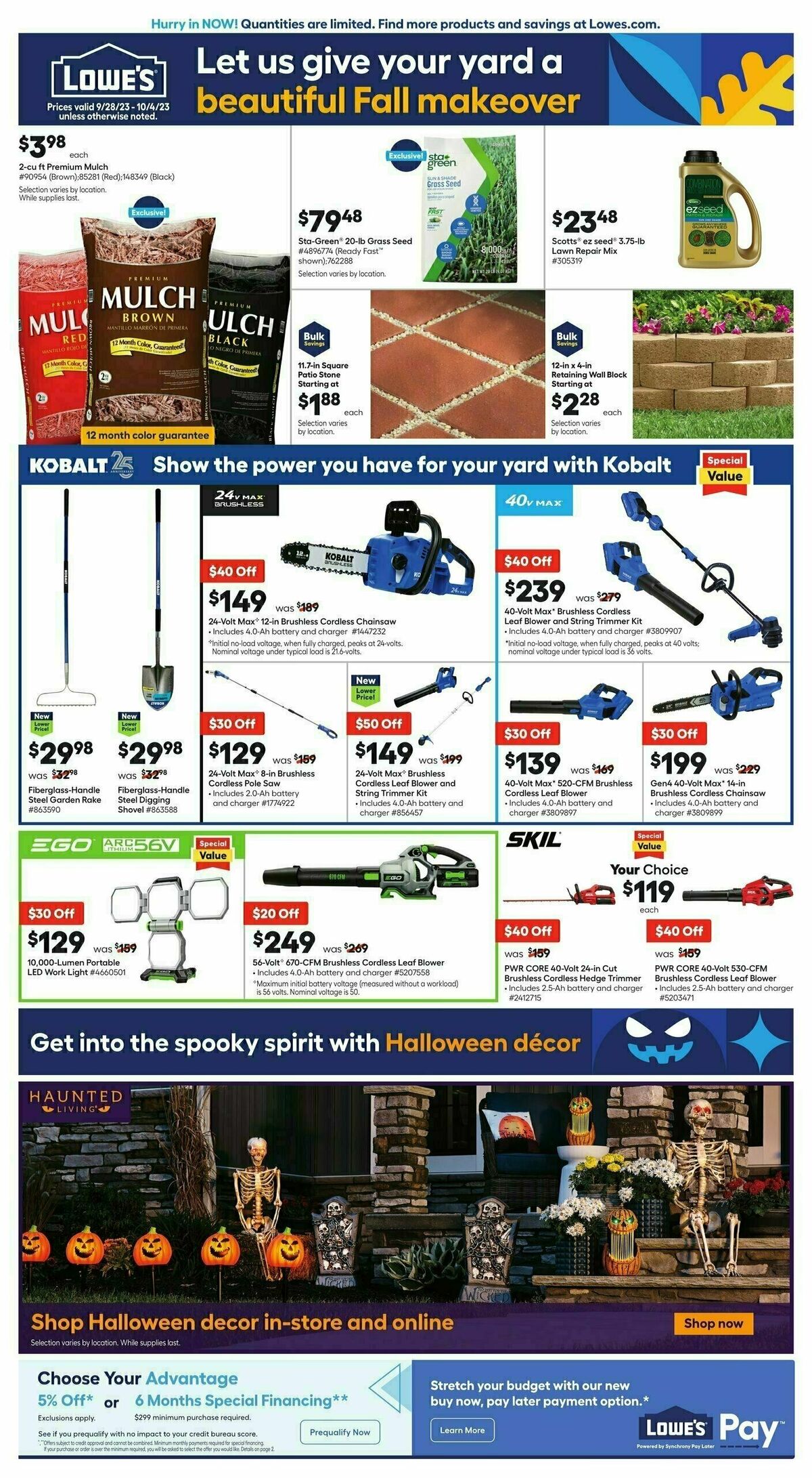Lowe's Weekly Ad from September 28