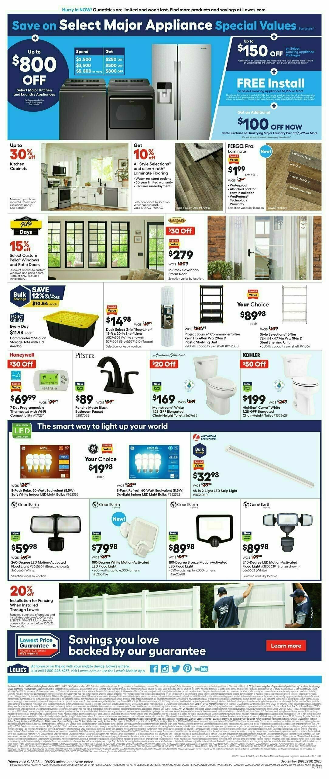 Lowe's Weekly Ad from September 28