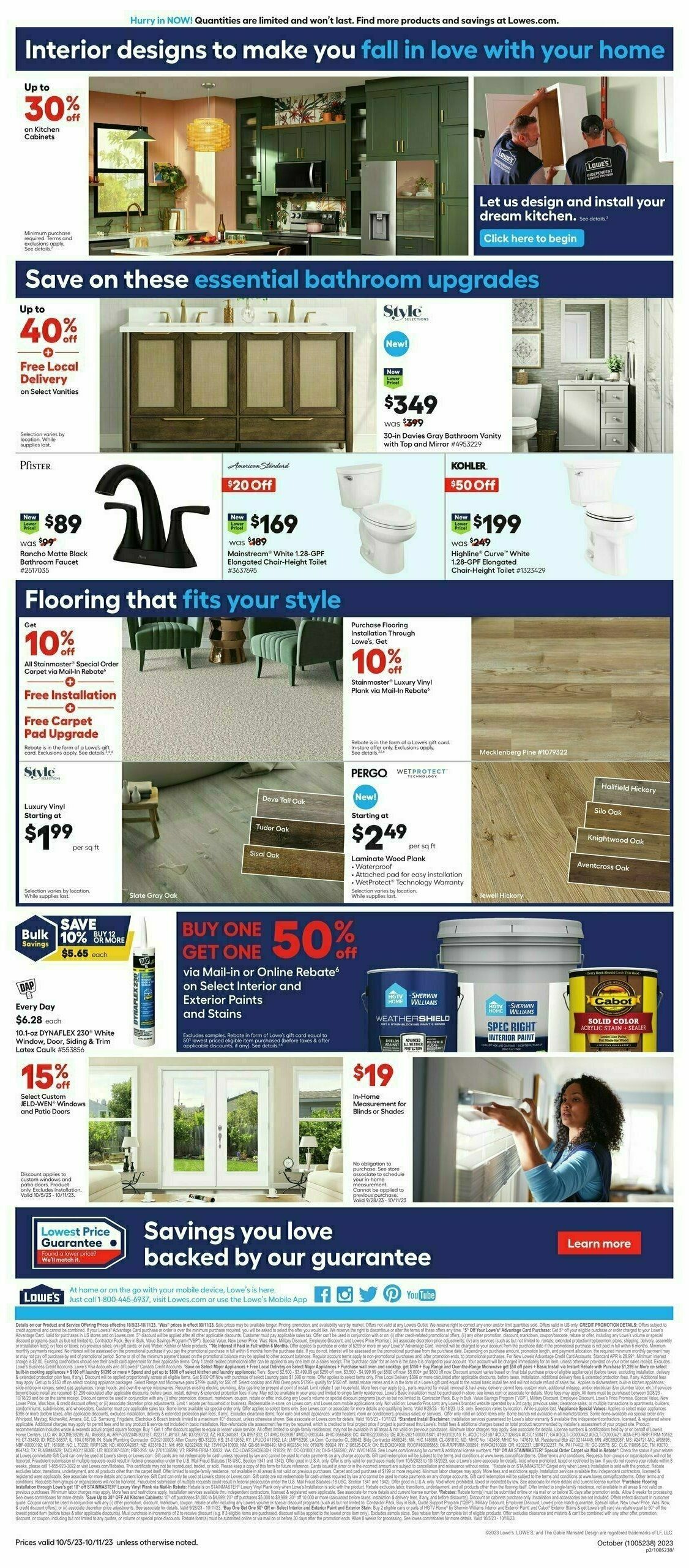 Lowe's Weekly Ad from October 5